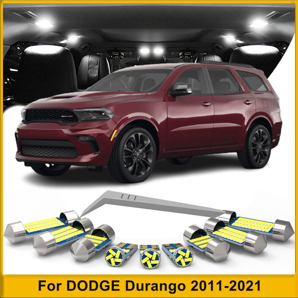 12X For DODGE Durango 2011-2021 White LED Interior Lights Package Kit+TOOL