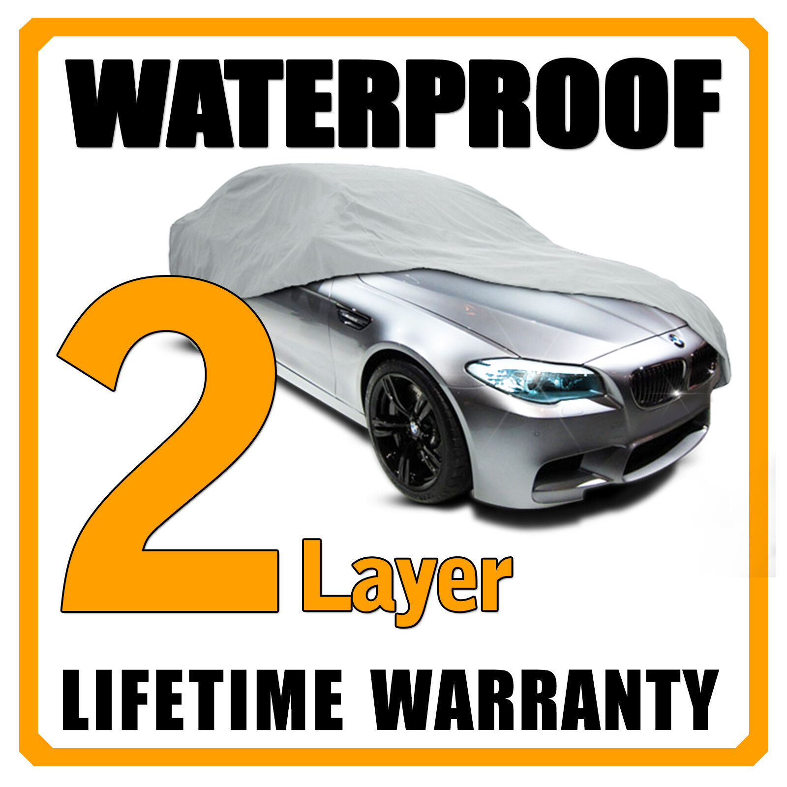 2 Layer Car Cover Breathable Waterproof Layers Outdoor Indoor Fleece Lining Fia