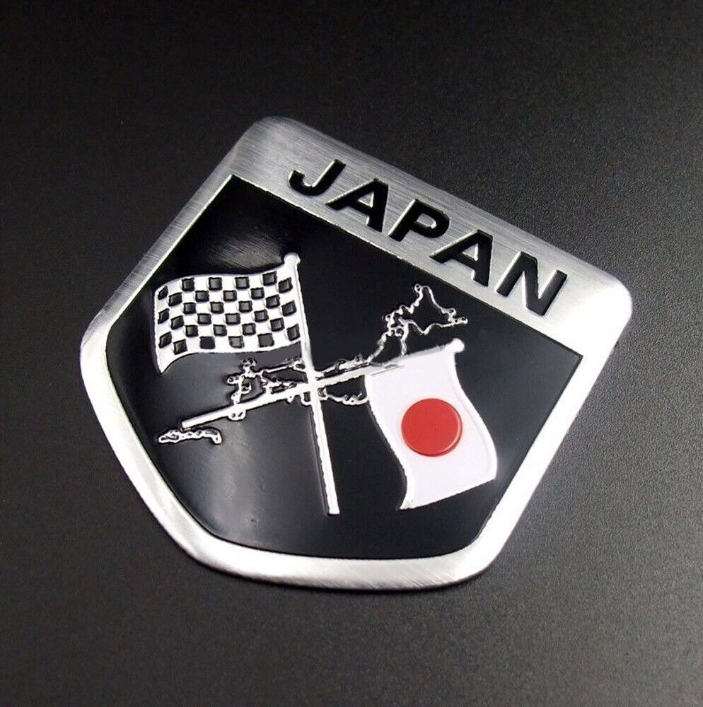 1pc Japan Japanese Flag Shield Car Metal Emblem Badge Decal Sticker Accessories