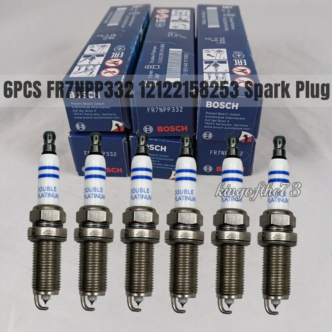 6PCS Bosch FR7NPP332 Spark Plugs Platinum 12122158253 For BMW X5 E60 E83 E85 E90
