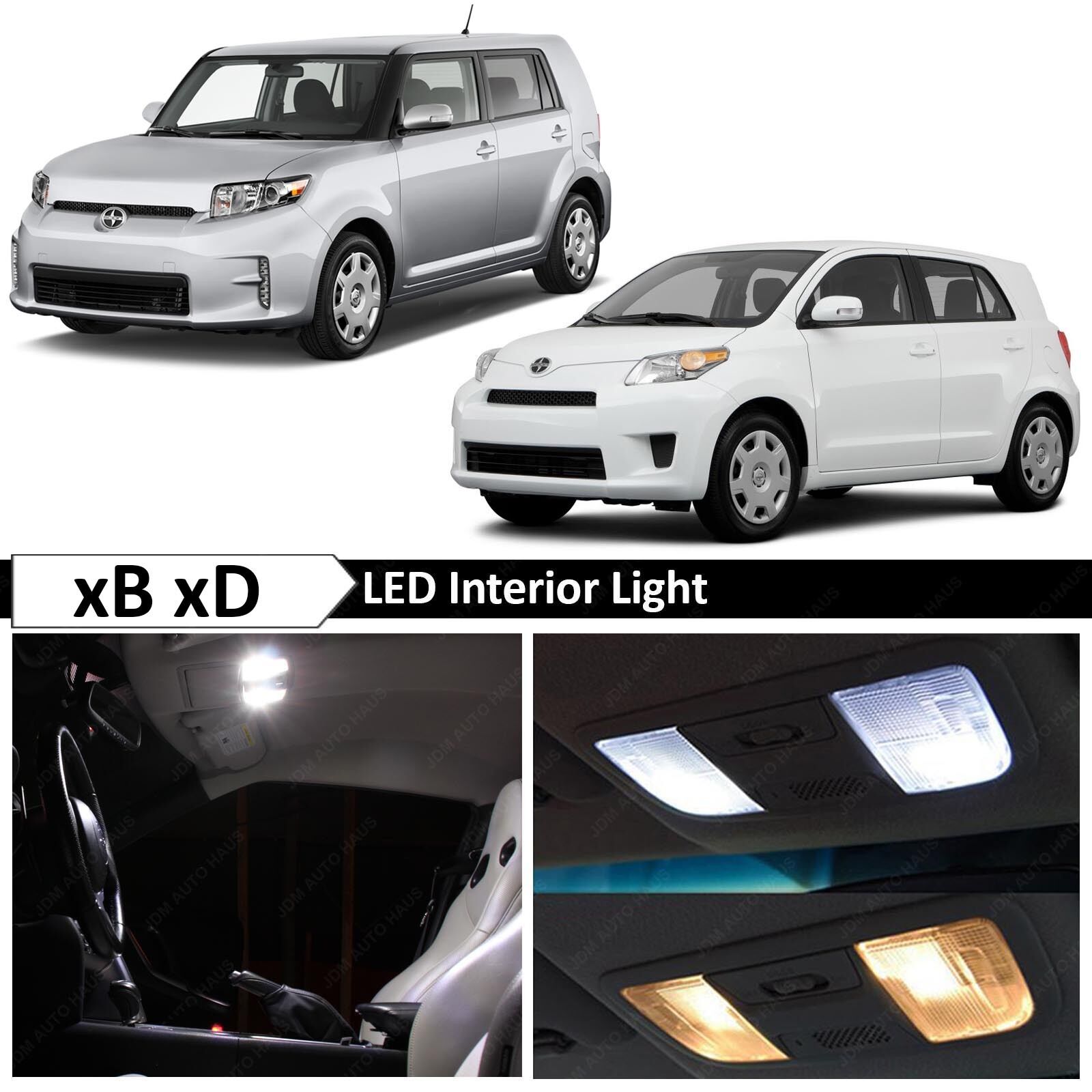 8x White LED Interior Lights Package Kit for 2008 - 2015 Scion xB xD