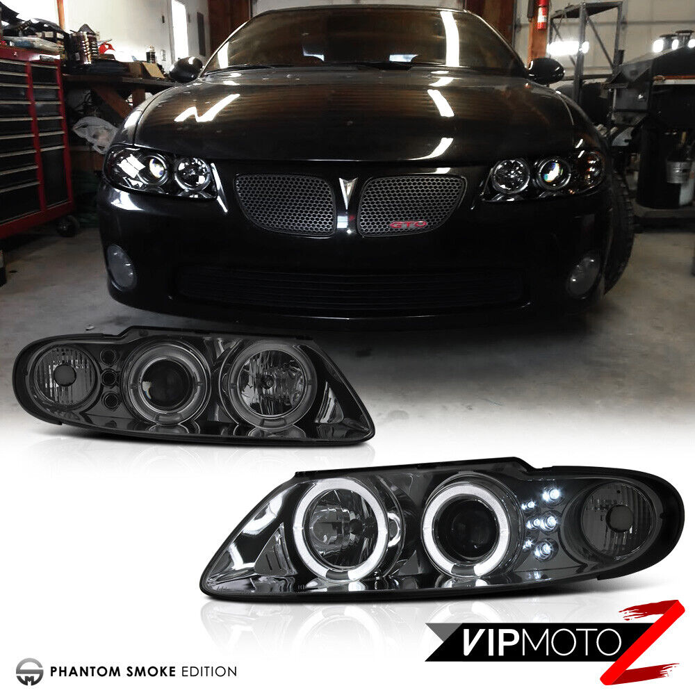 04-06 Pontiac GTO LS1/LS2 VXR V8 V2 VZ Halo LED Projector Smoke Headlight L+R