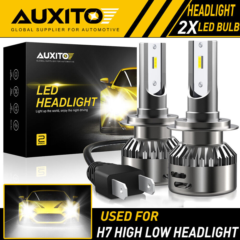 2X AUXITO H7 LED Headlight Bulb Kit High Low Beam 6500K Super White 20000LM EOA
