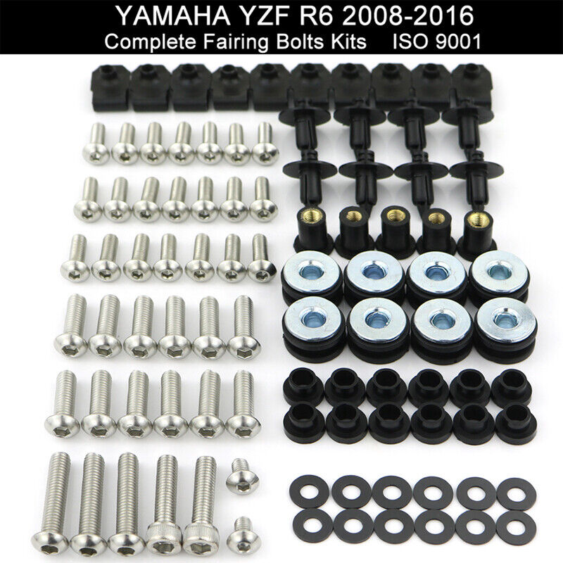 Stainless Full Fairing Bolt Kit Bodywork Screws Fit For Yamaha YZF R6 2008-2016