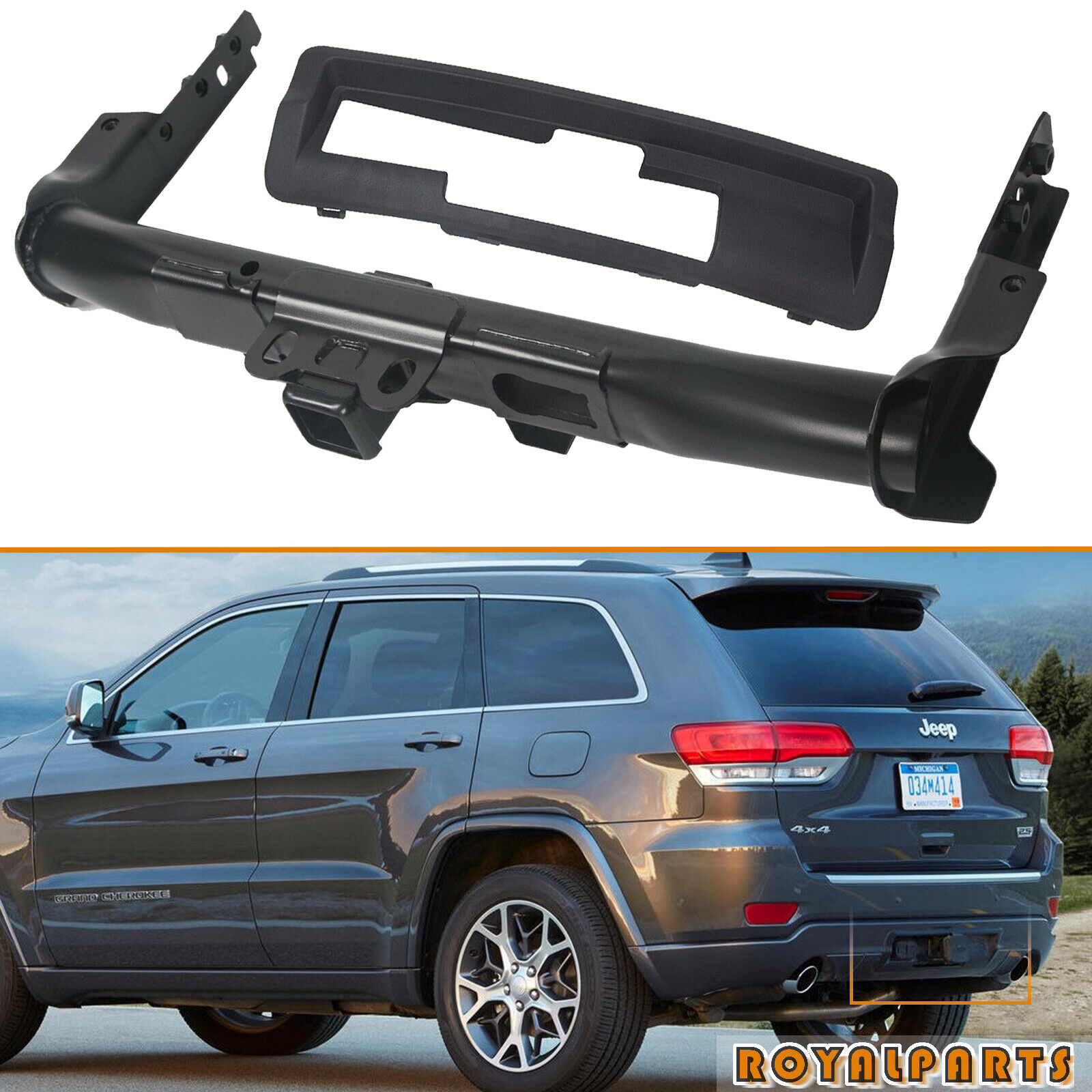 For 2011-2022 Jeep Grand Cherokee Steel Rear Trailer Hitch Receiver Hitch Bezel
