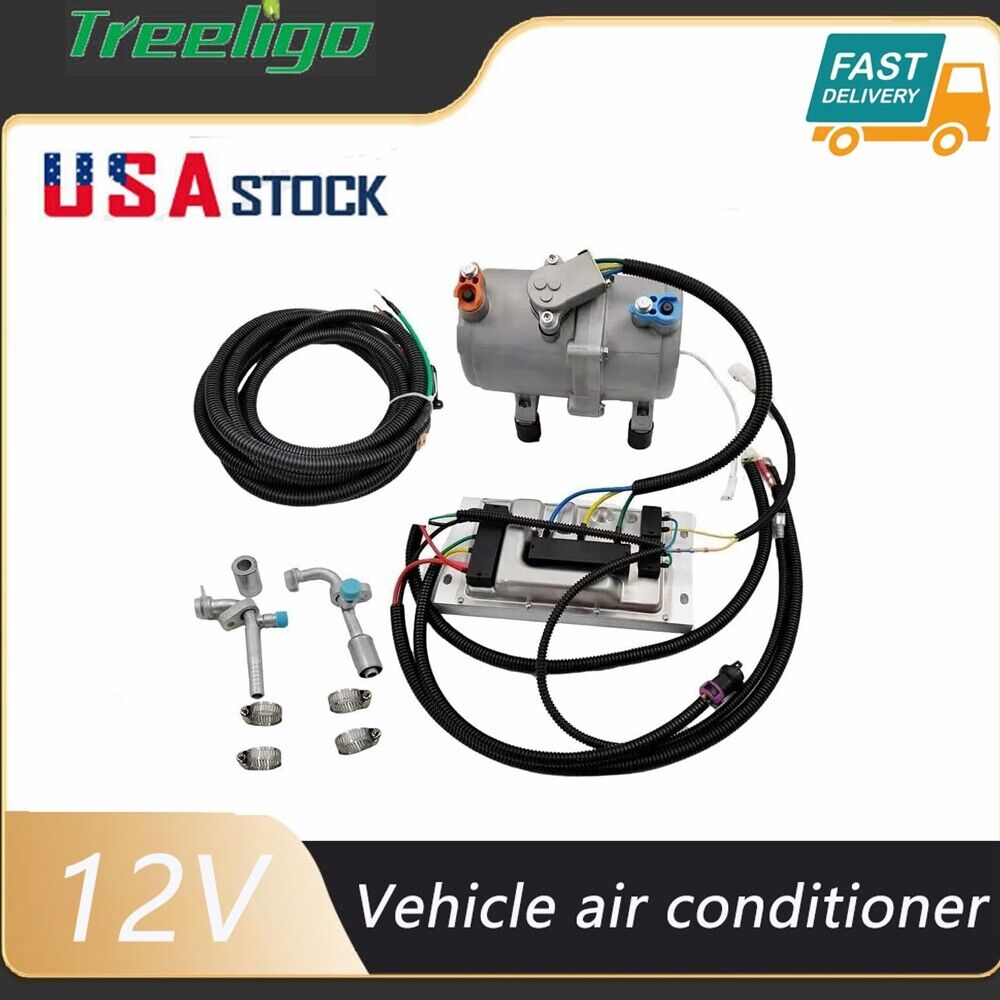 12V Electric Compressor Air Conditioner A/C Kit fit Campers RVs Trucks Buses