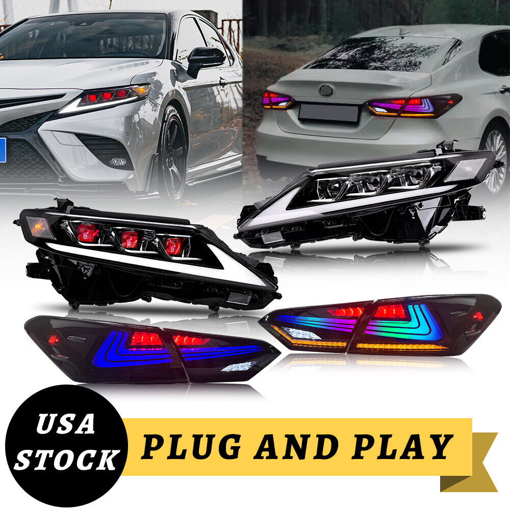 LED Headlights & Tail Lights For Toyota Camry 2018-2023 Demon Eyes Lexus Style