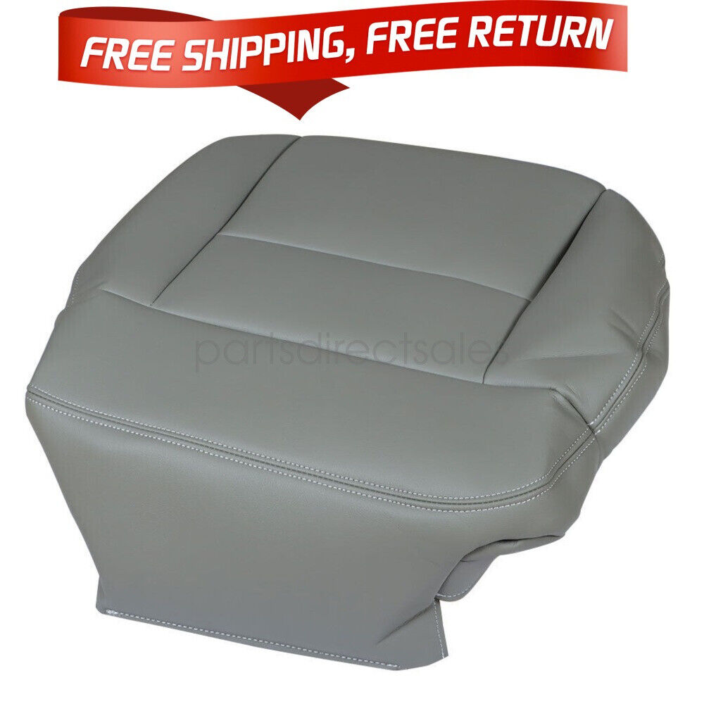 Left Driver Side Bottom Gray PU Leather Seat Cover For 2004-08 Ford F-150 STX XL