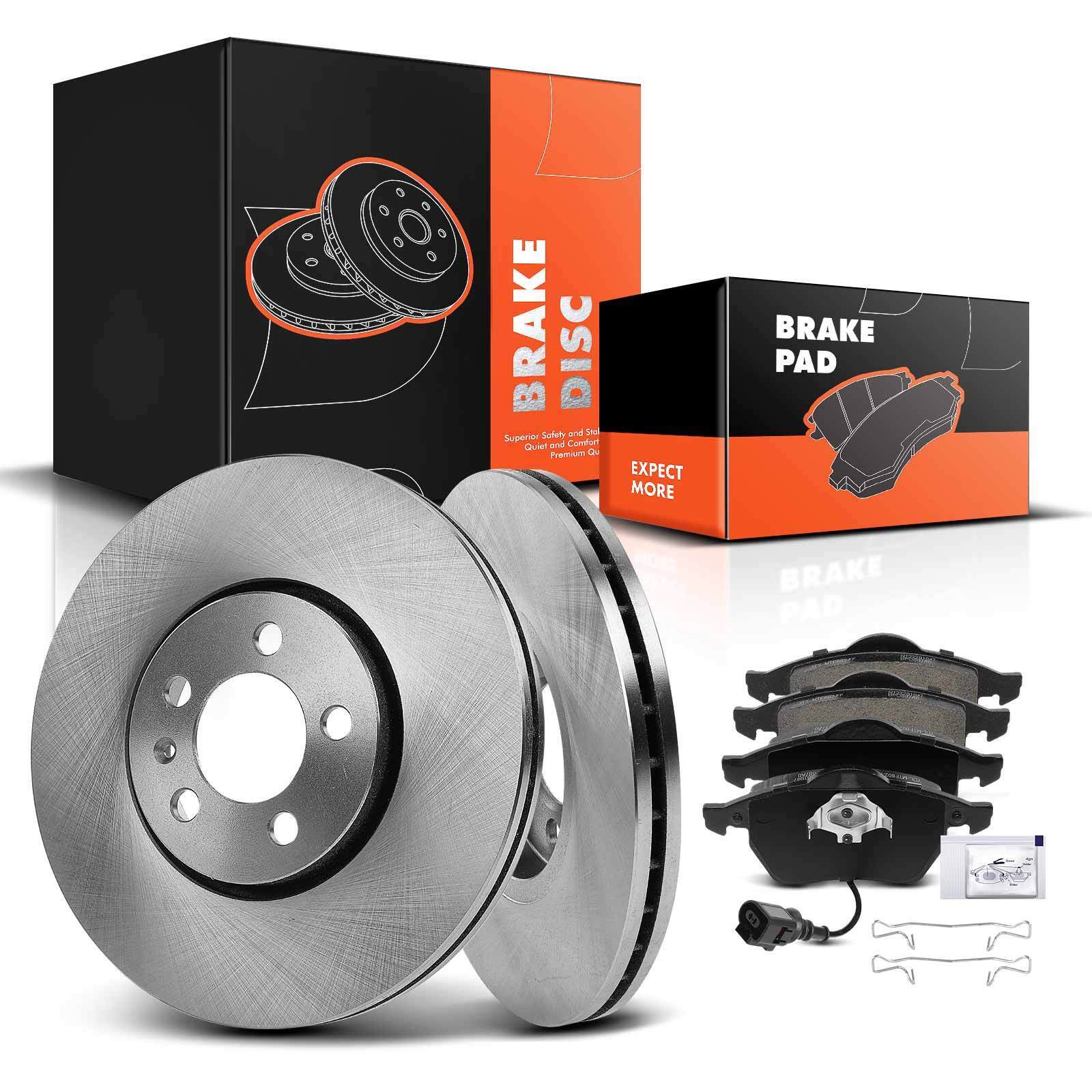 Front Disc Brake Rotor & Brake Pad for VW Jetta 99-05 Golf 00-06 Beetle 00-10