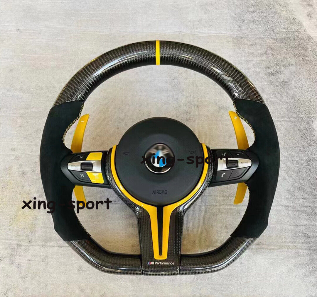 100%Carbon Fiber Alcantara Steering Wheel + Trim for BMW M1 M2 M3 M4 M5 M6 M7 X5
