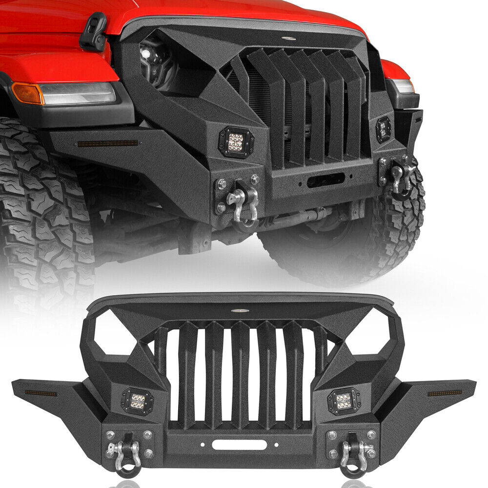 Grille Guard Front Bumper w/Wings Rear Bumpers Fit Jeep Gladiator JT 2020-2024