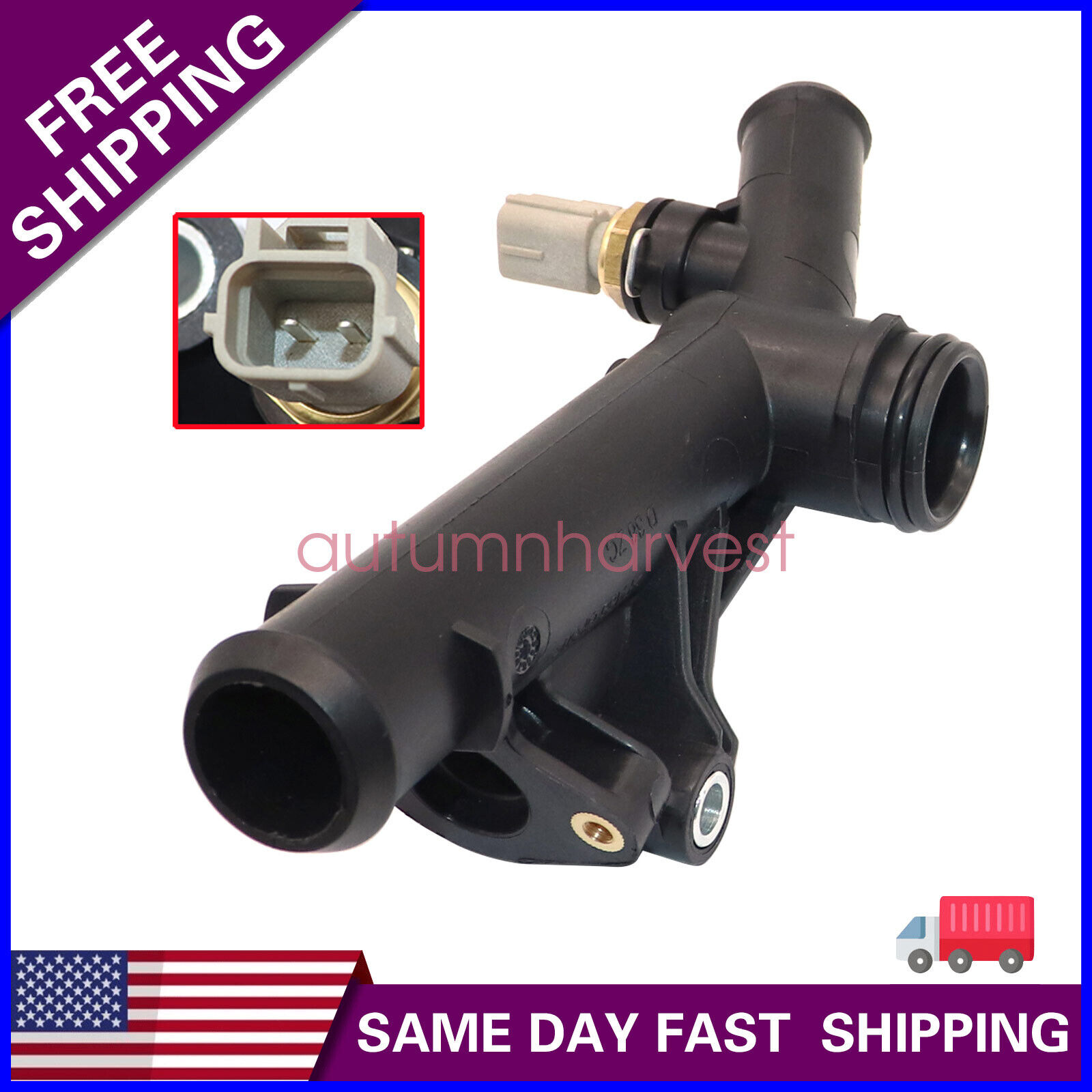 New Engine Coolant Water Outlet Connection With Sensor For Ford Escape 2013-16