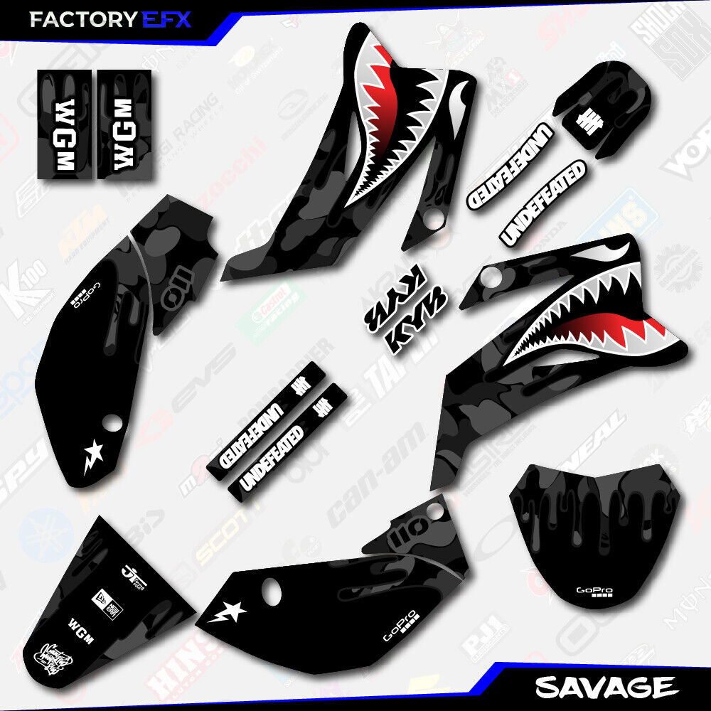 Black Savage Racing Graphics kit fits 08-23 Yamaha TTR110 TTR 110 Custom
