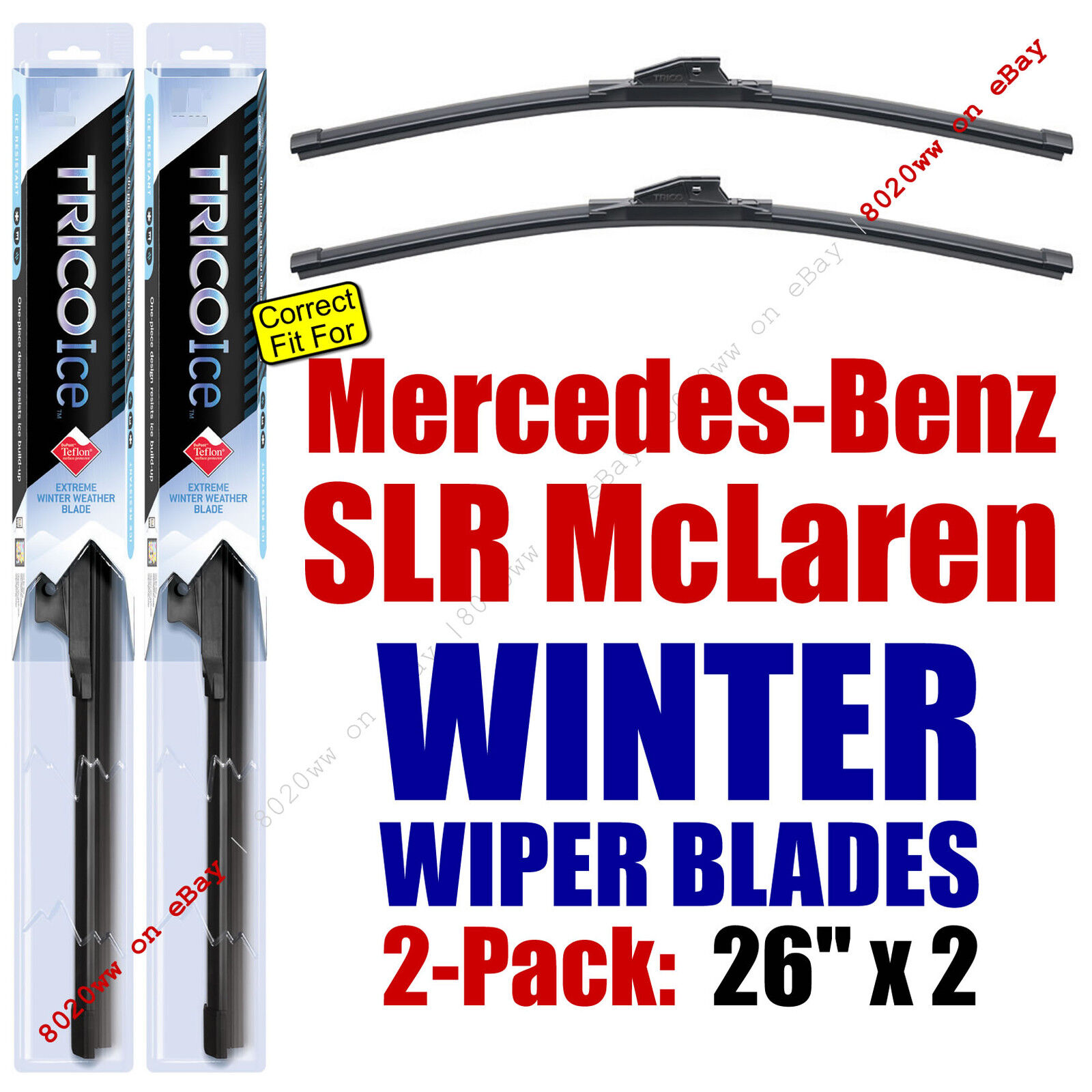 WINTER Wipers 2pk Premium fit 2004-2009 Mercedes-Benz SLR McLaren 35260x2