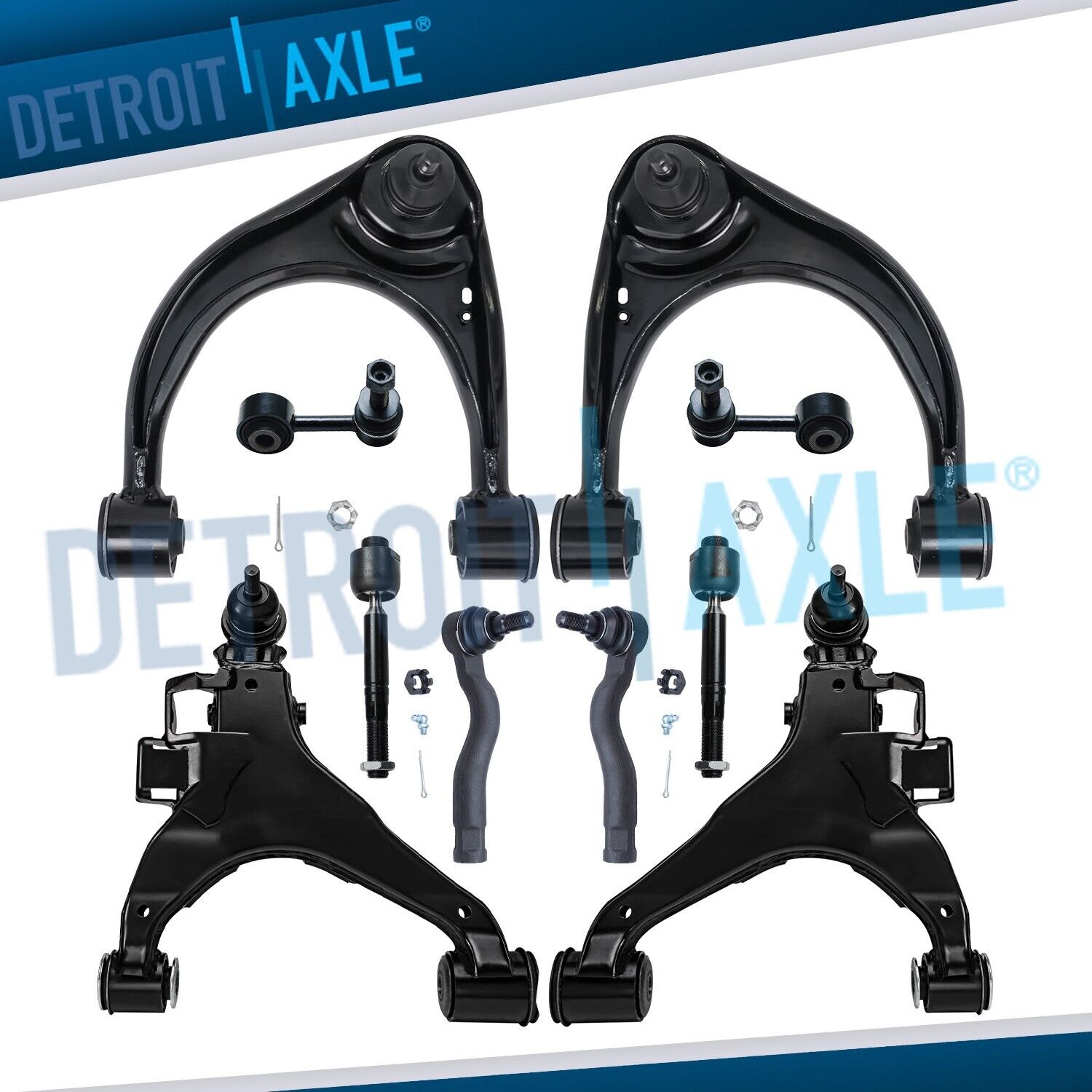 Front Upper Lower Control Arms Suspension Kit for 2008-19 Toyota Sequoia Tundra