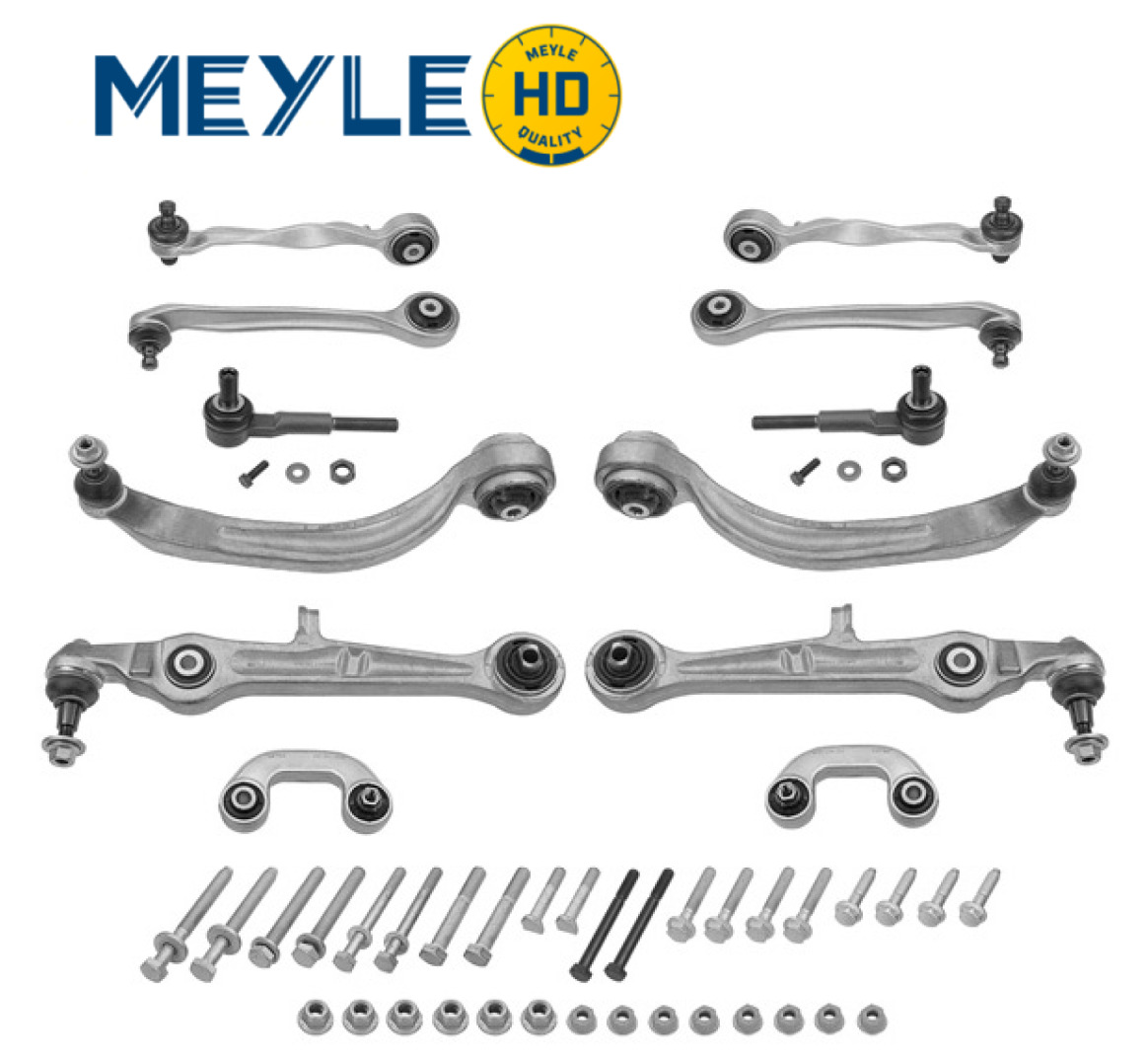 Front Control Arm Upper Lower Tie Rod End Link Kit 12pcs OE Meyle for Audi A4 S4