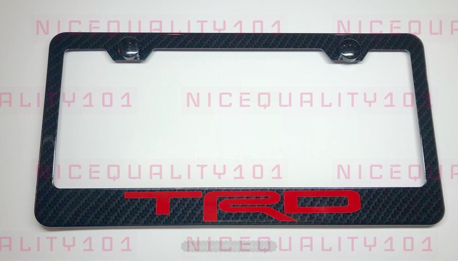 TRD Pro Sport 100% Carbon Fiber Stainless Steel Finished License  Frame Holder