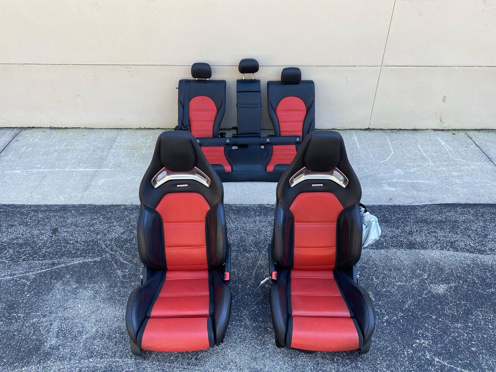 2016-2021 MERCEDES C63 S AMG FRONT REAR LEFT RIGHT SEAT SET *ONE NEEDS REPAIR*