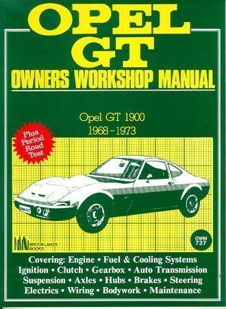 Opel Gt Shop Service Repair Manual Workshop Book 1968 1969 1970 1971 1972 1973