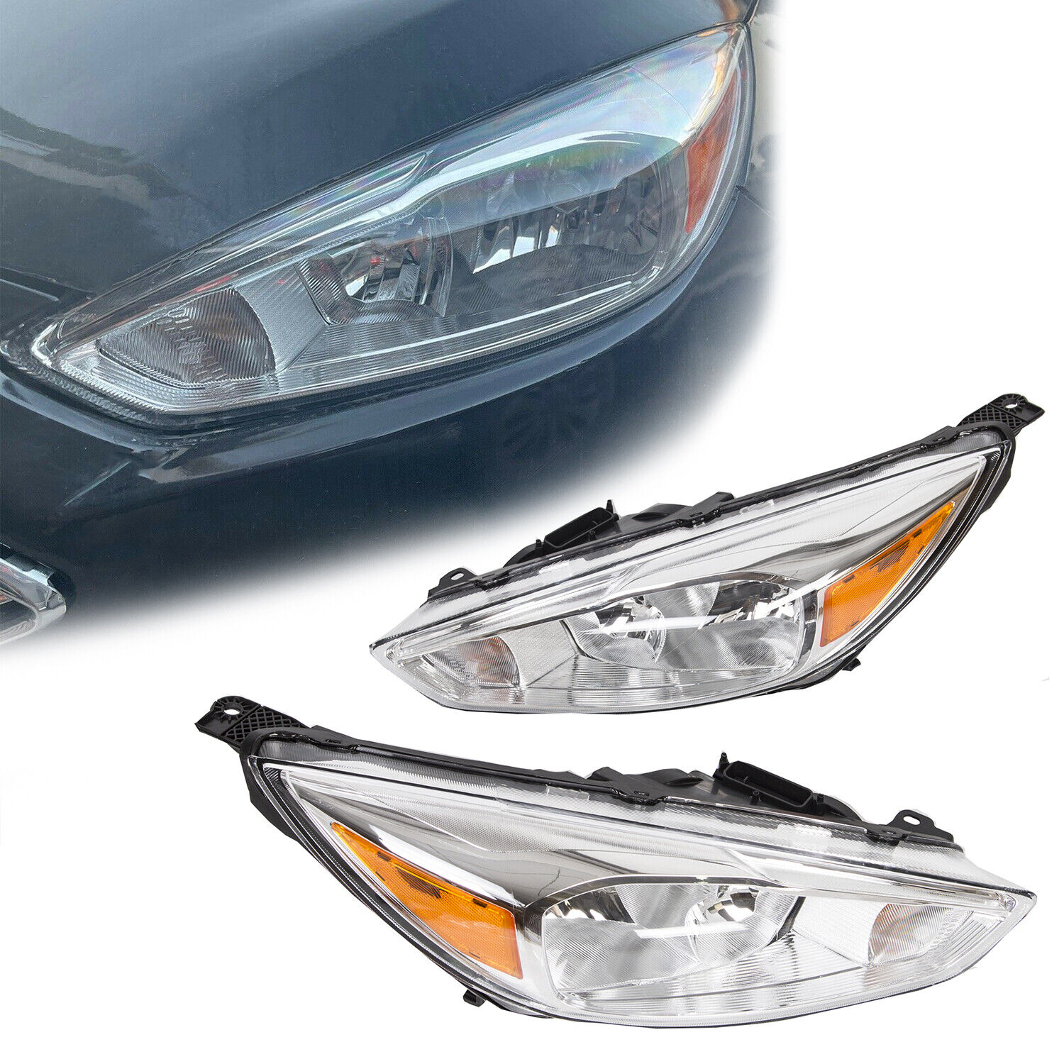 For 2015-2018 Ford Focus Headlights Lights Headlamps Lamps 16 17 18 Left+Right