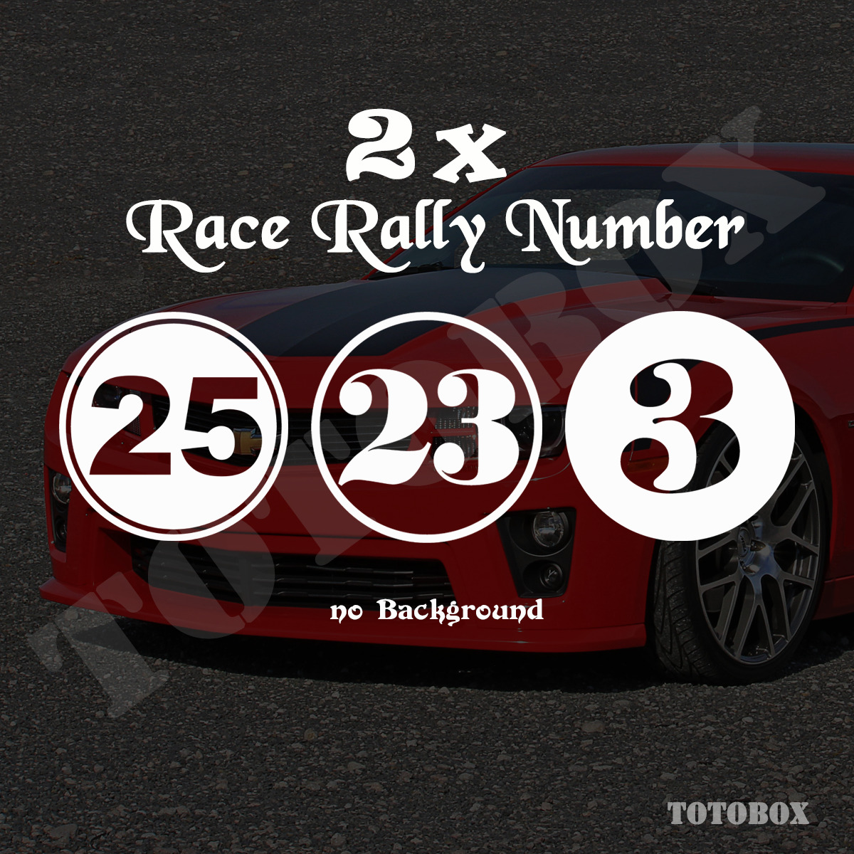 Race Rally Number Racing Circle Decal Auto Car Door Hood Race Sport size 5 inch
