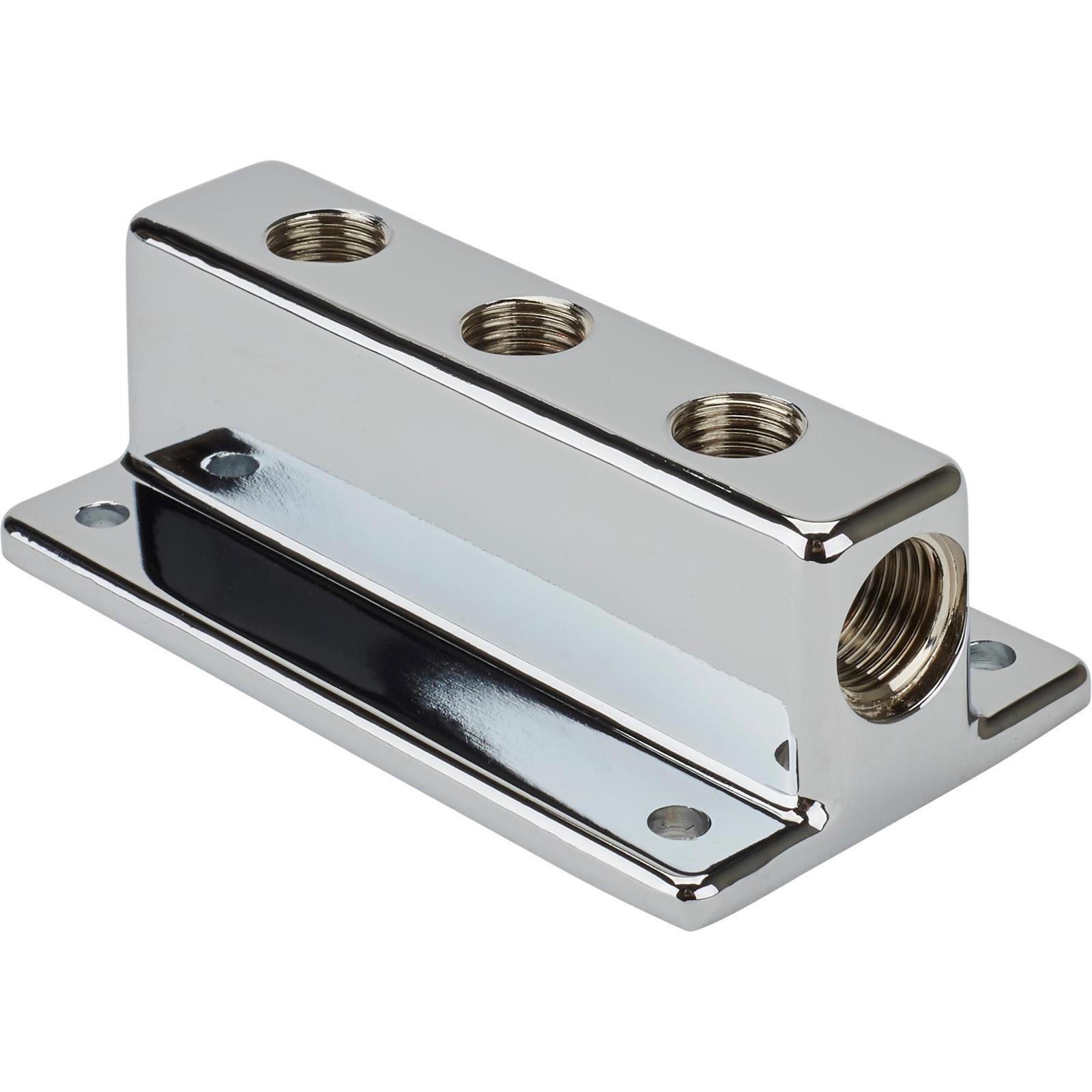 Speedway Three Outlet T-Style Chrome Fuel Distribution Block
