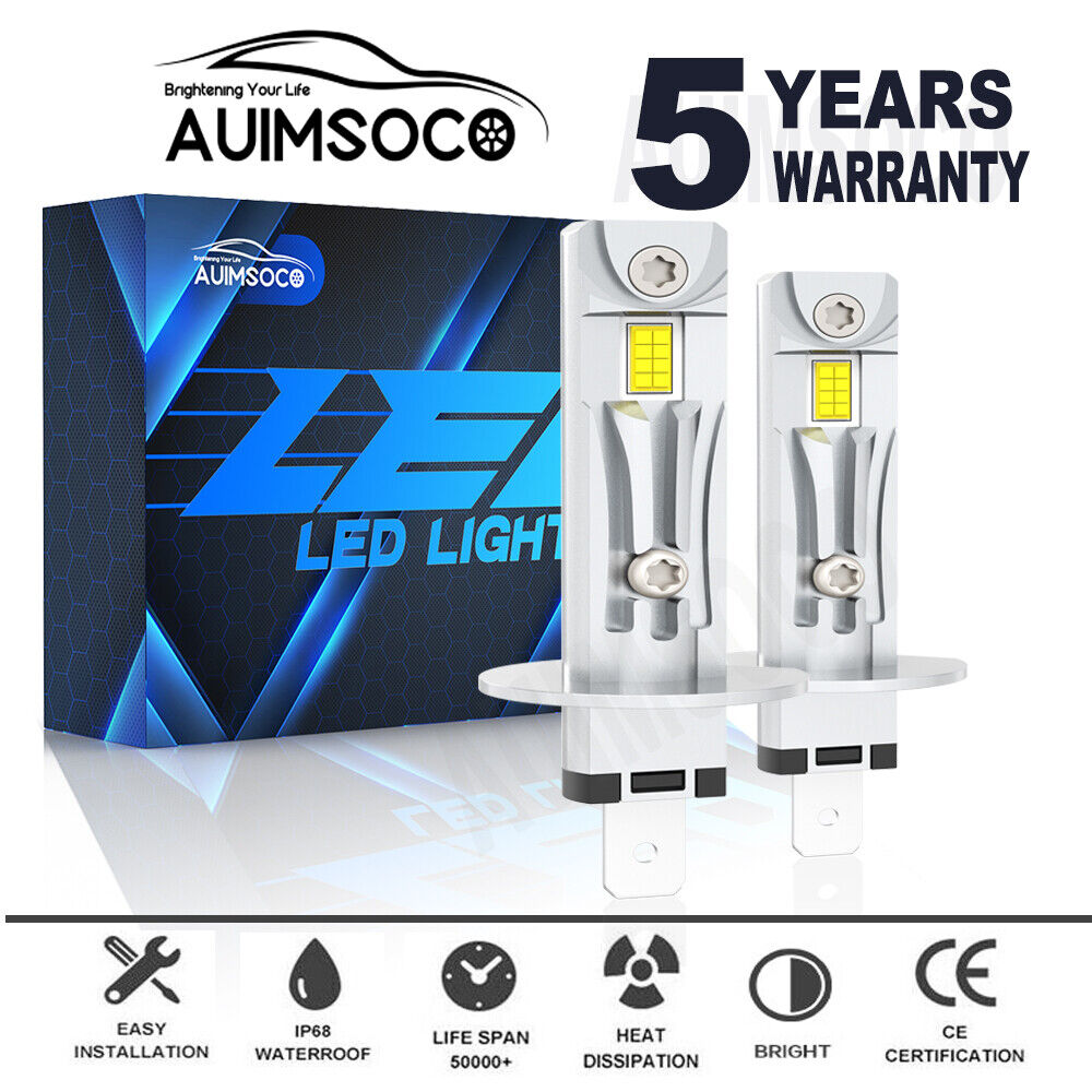 2x H1 LED Fog/Driving Light Bulbs Lamps High Power Lights Combo Kit Super Bright
