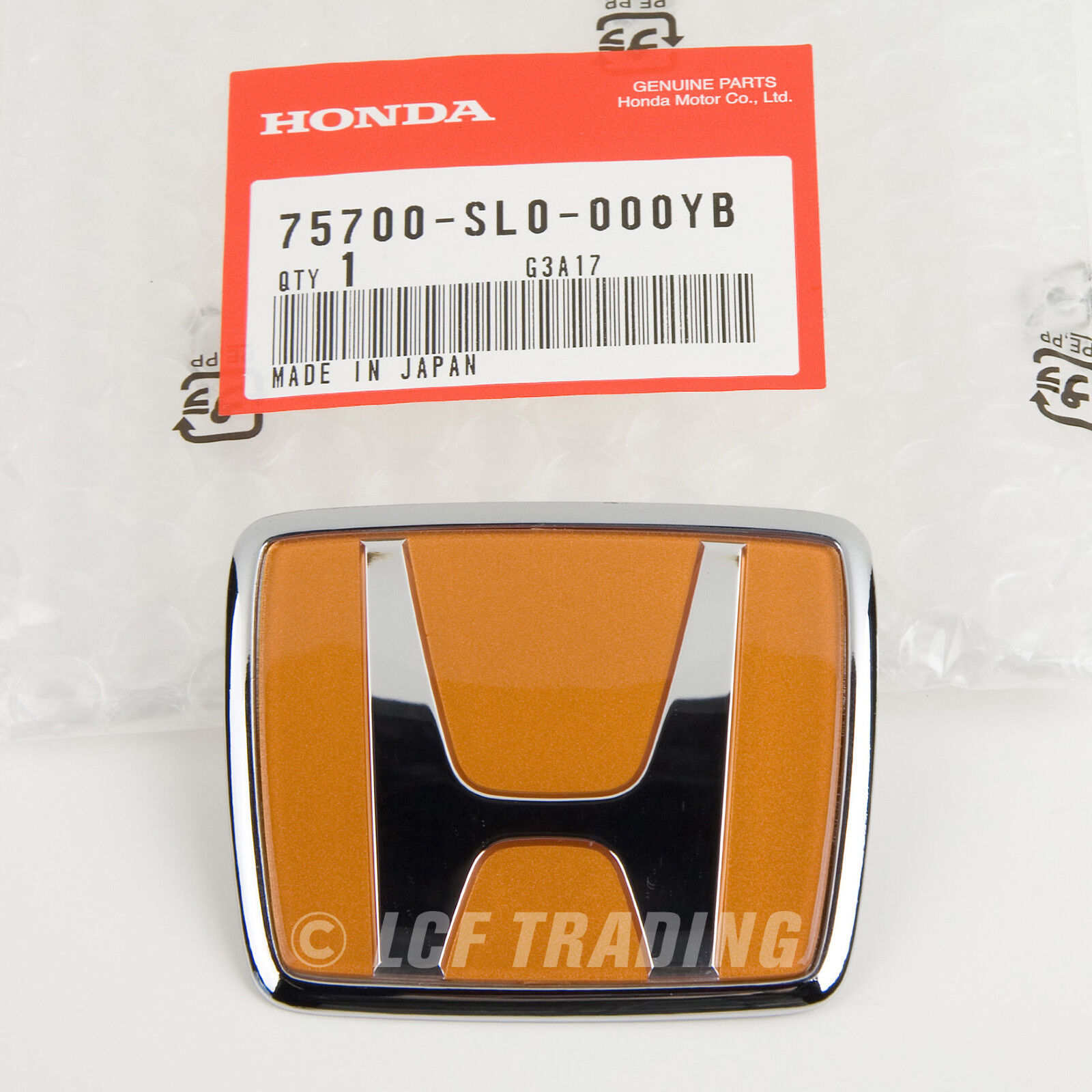 NEW Authentic JDM Honda NSX R77 91-01 Front Emblem 75700-SL0-000YB Orange Pearl
