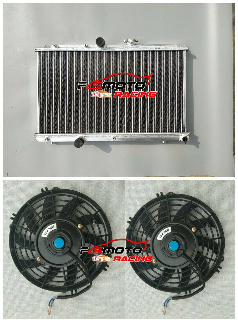 2Row Aluminum Radiator +Fan For 1993-1997 Toyota Corolla / GEO Prizm AE101
