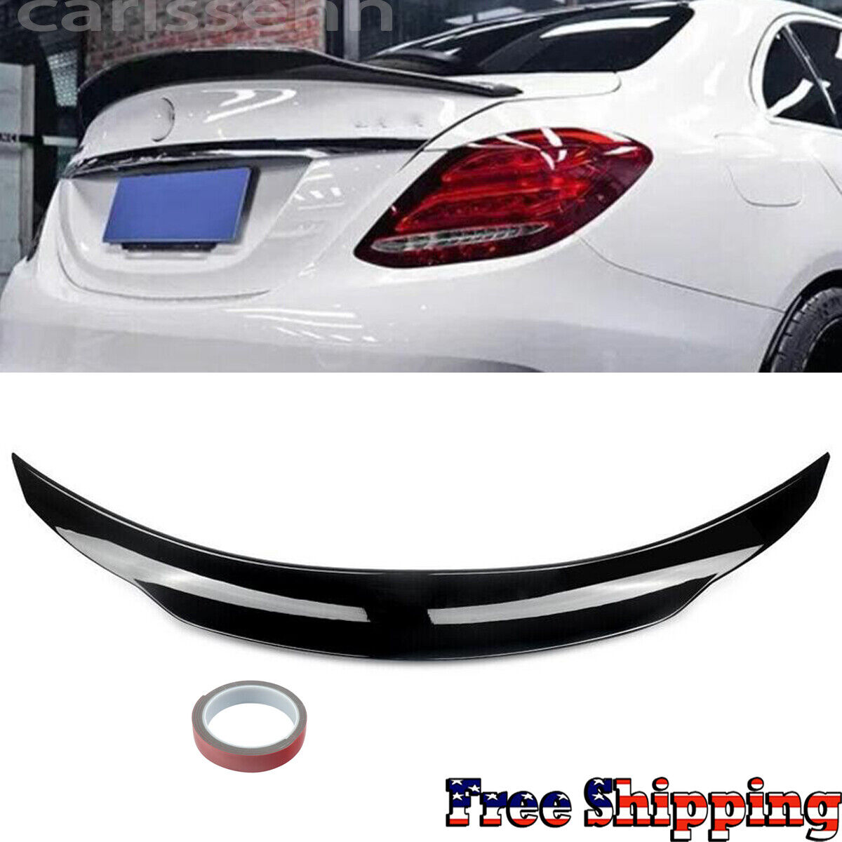FOR 15-2021 MERCEDES BENZ W205 C63 AMG PSM STYLE GLOSS BLACK TRUNK SPOILER WING