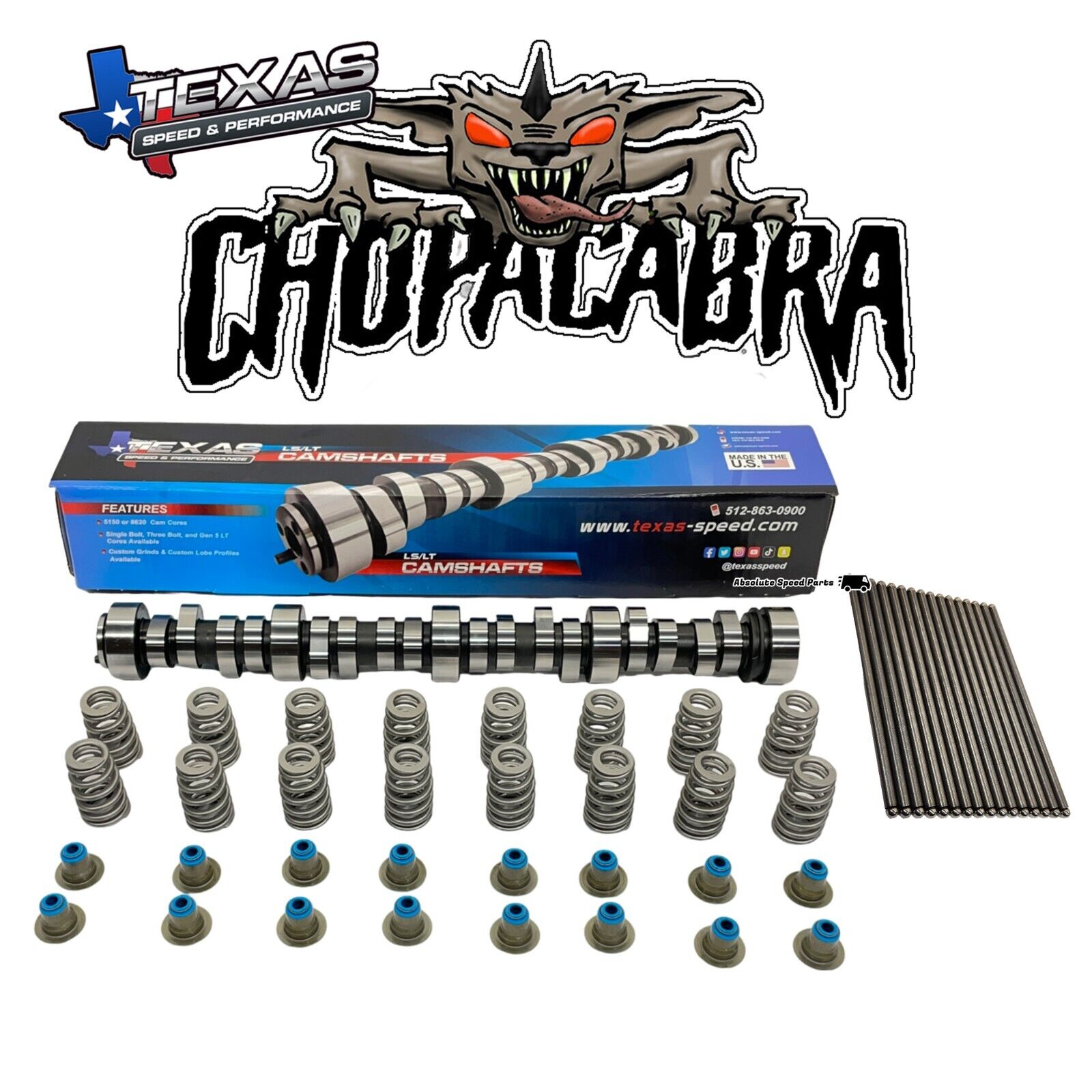 TSP Texas Speed Chopacabra LS Truck Cam Kit +Springs Seals Pushrods 4.8 5.3 6.0L