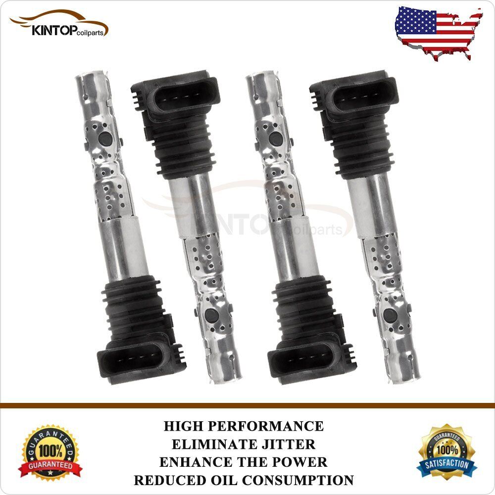 4 Ignition Coil Pack For VW Beetle Passat Jetta 1.8L 2002-2005 Golf 2001-2006
