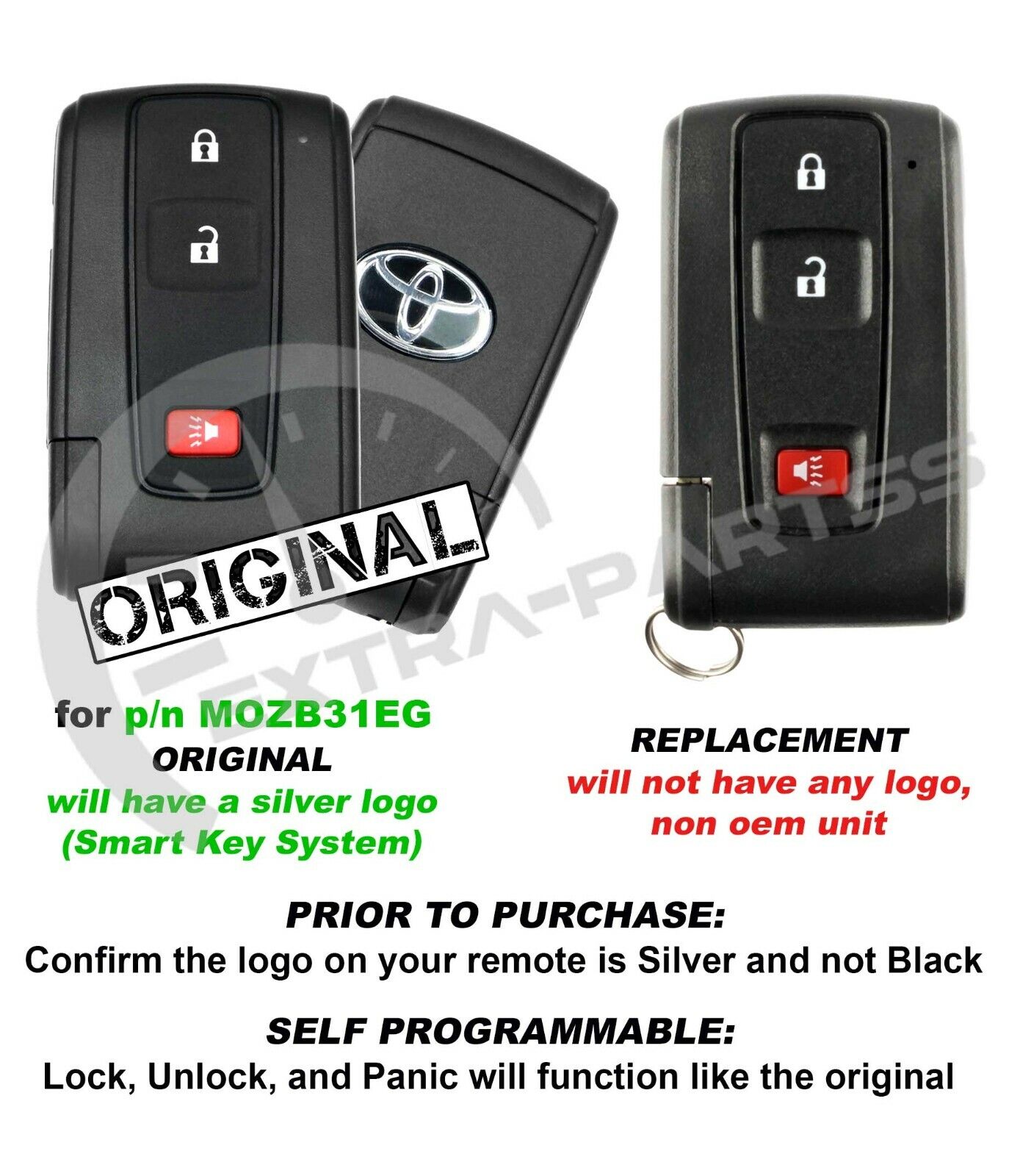 For 2004 2005 2006 2007 2008 2009 Toyota Prius Smart Prox Remote Car Key Fob