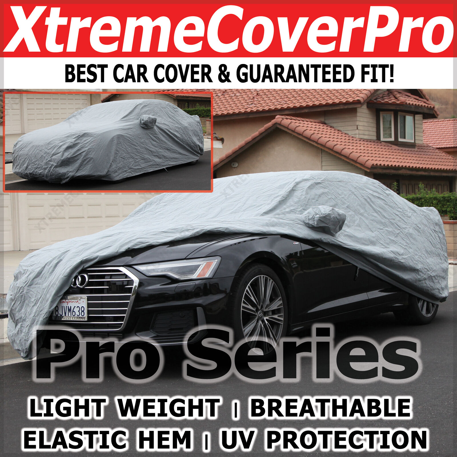 2015 AUDI A5 S5 RS5 CABRIOLET Breathable Car Cover w/Mirror Pockets - Gray