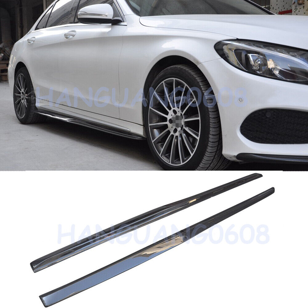 For Mercedes Benz W205 C63 AMG C-Class PSM Style Carbon Fiber Side Skirt Lip