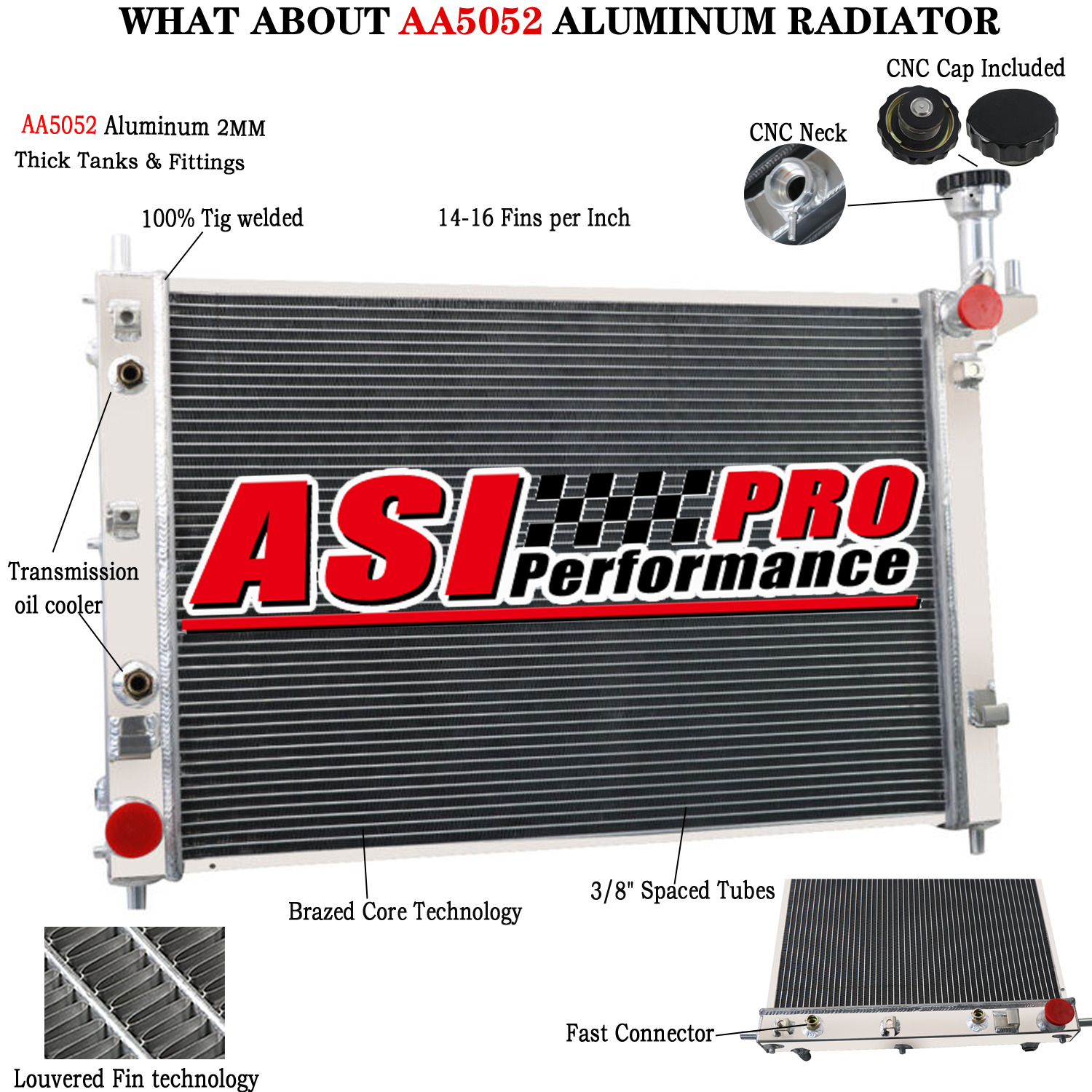 Aluminum Radiator For 2007-2017 16 GMC Acadia Chevy Traverse Buick Enclave 3.6L