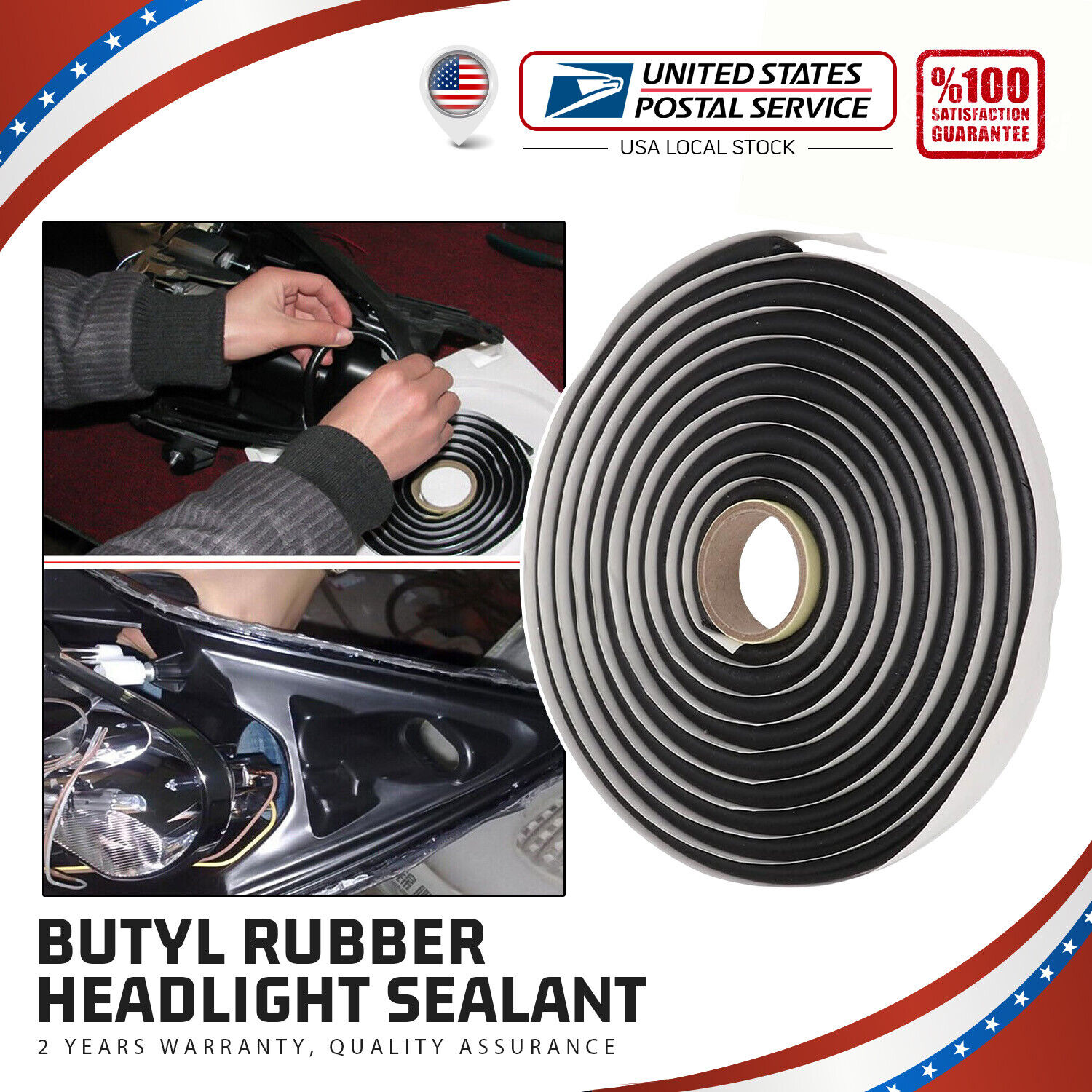 4M Butyl Seal Tape Rubber Glue Leak Proof fr Car Headlight Window Repair Sealing