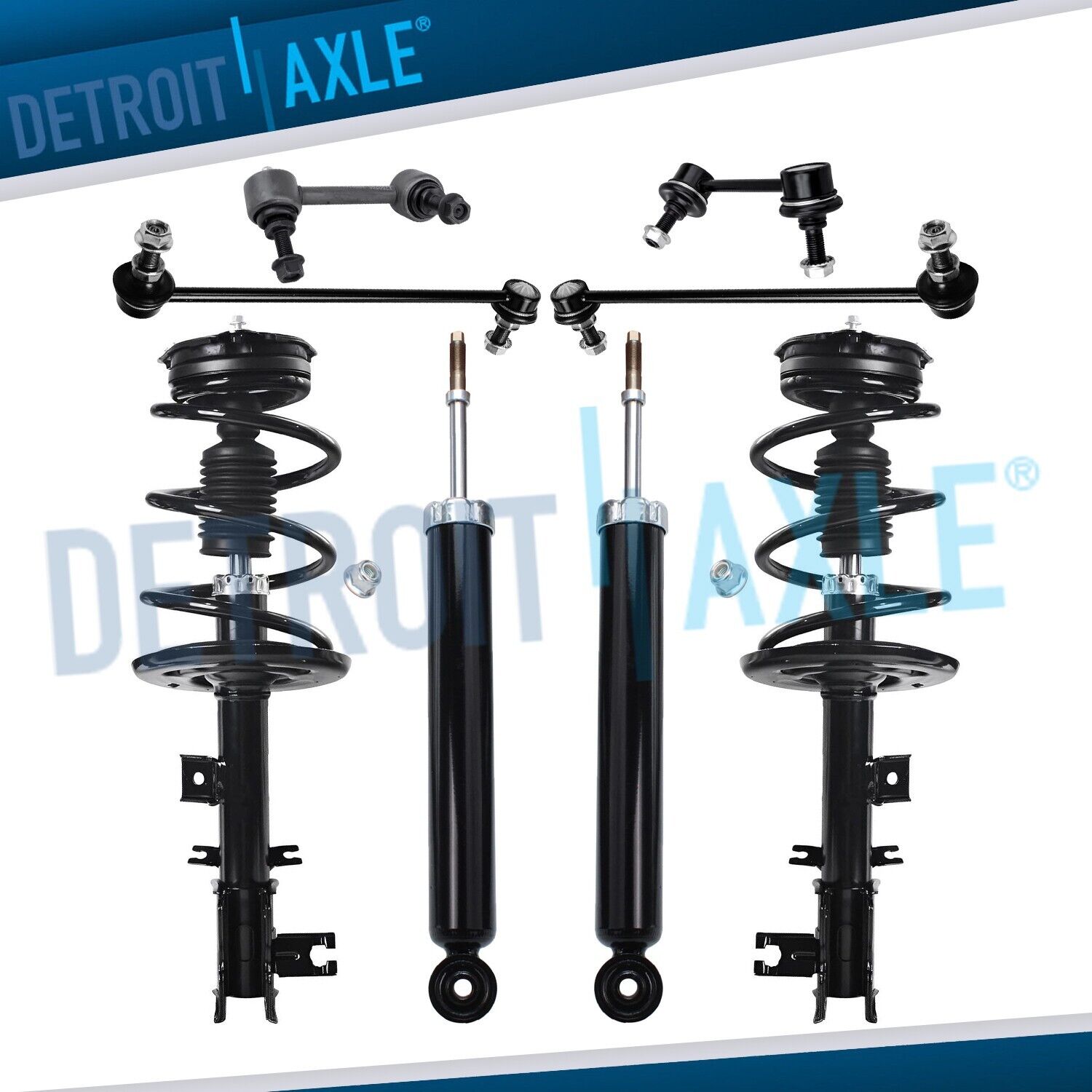 AWD Front Struts w/ Spring Rear Shocks Sway Bars for 2009 - 2014 Nissan Murano