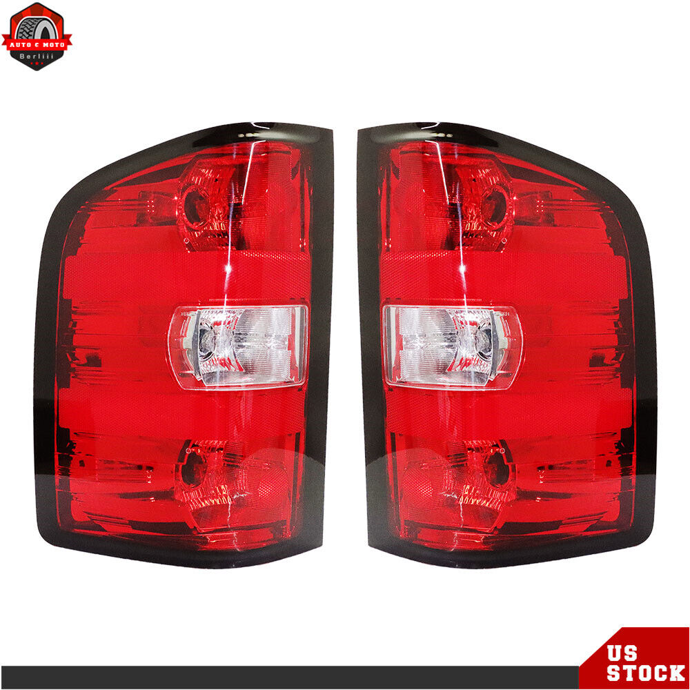 Pair Tail Lights Lamps For 2007-2013 Chevy Silverado 1500 2500 3500 HD LH&RH