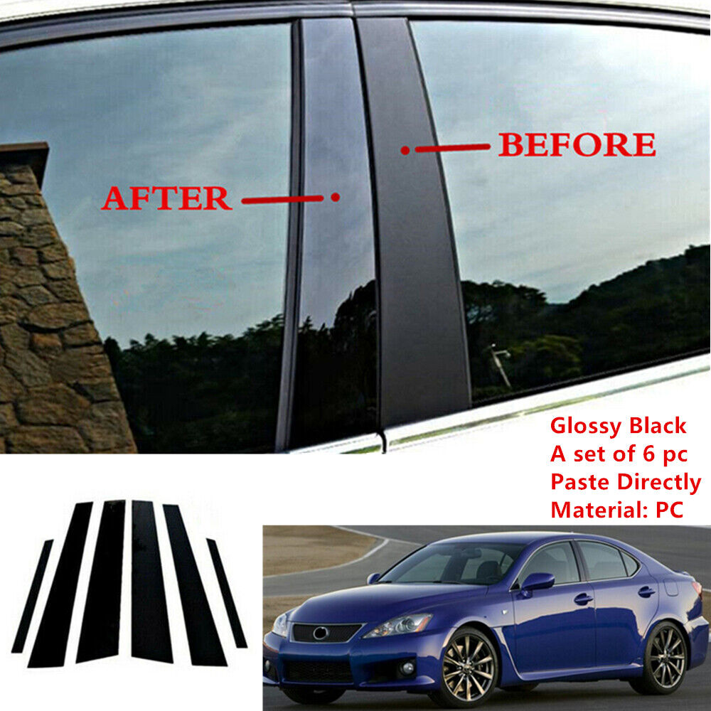 Decal Covers Fit For Lexus IS F IS250 2006-13 Sedan Pillar Post Door Window Trim