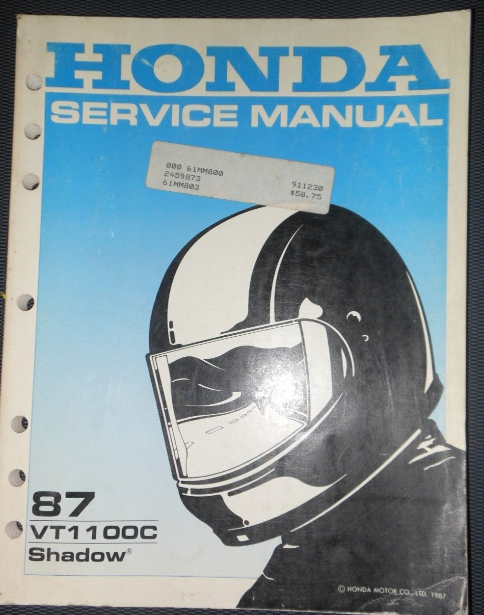 OEM Honda Service Manual 87 VT1100C Shadow