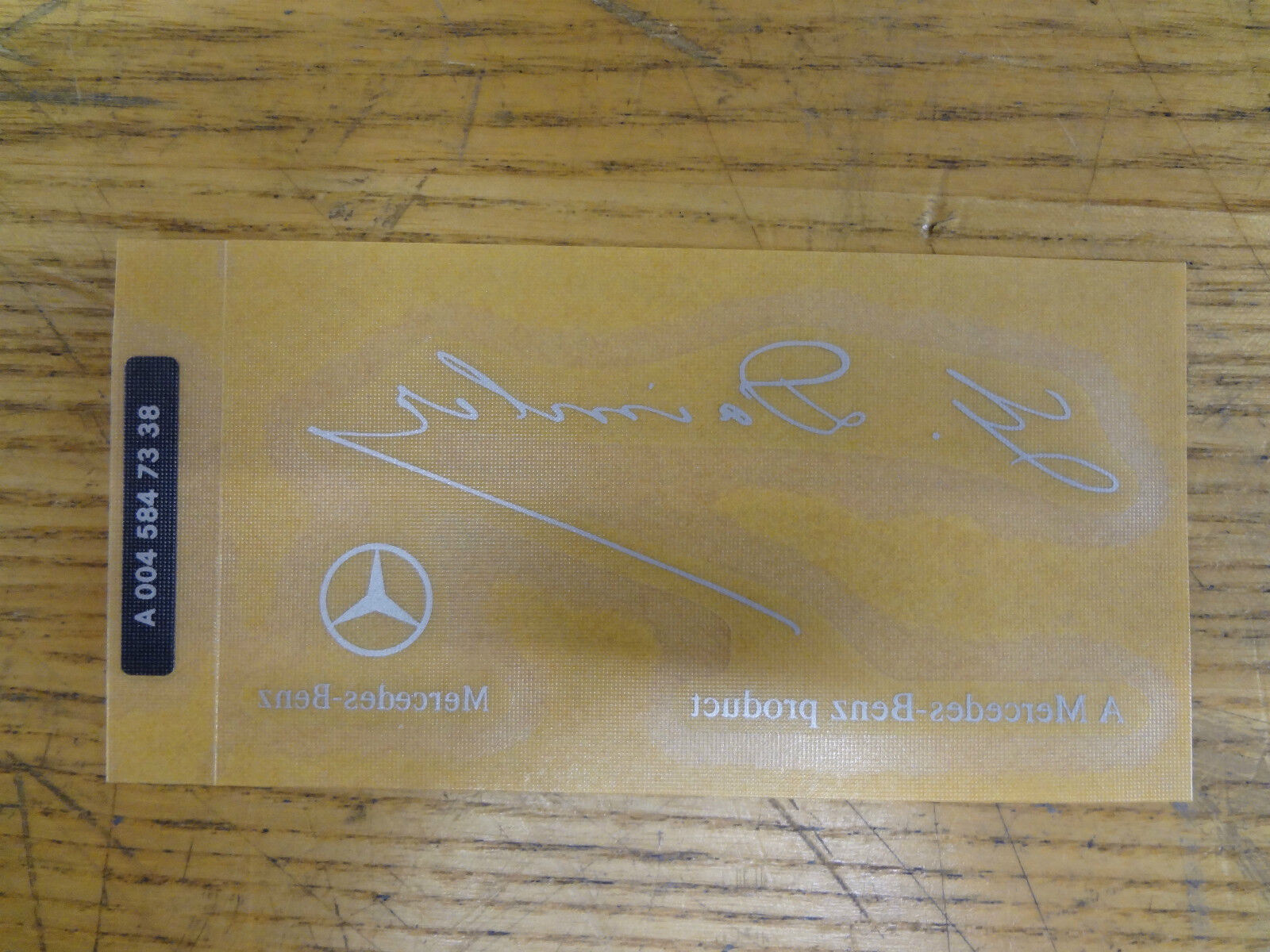 Genuine OEM Mercedes Benz G Daimler Signed Clear Windshield Glass Decal
