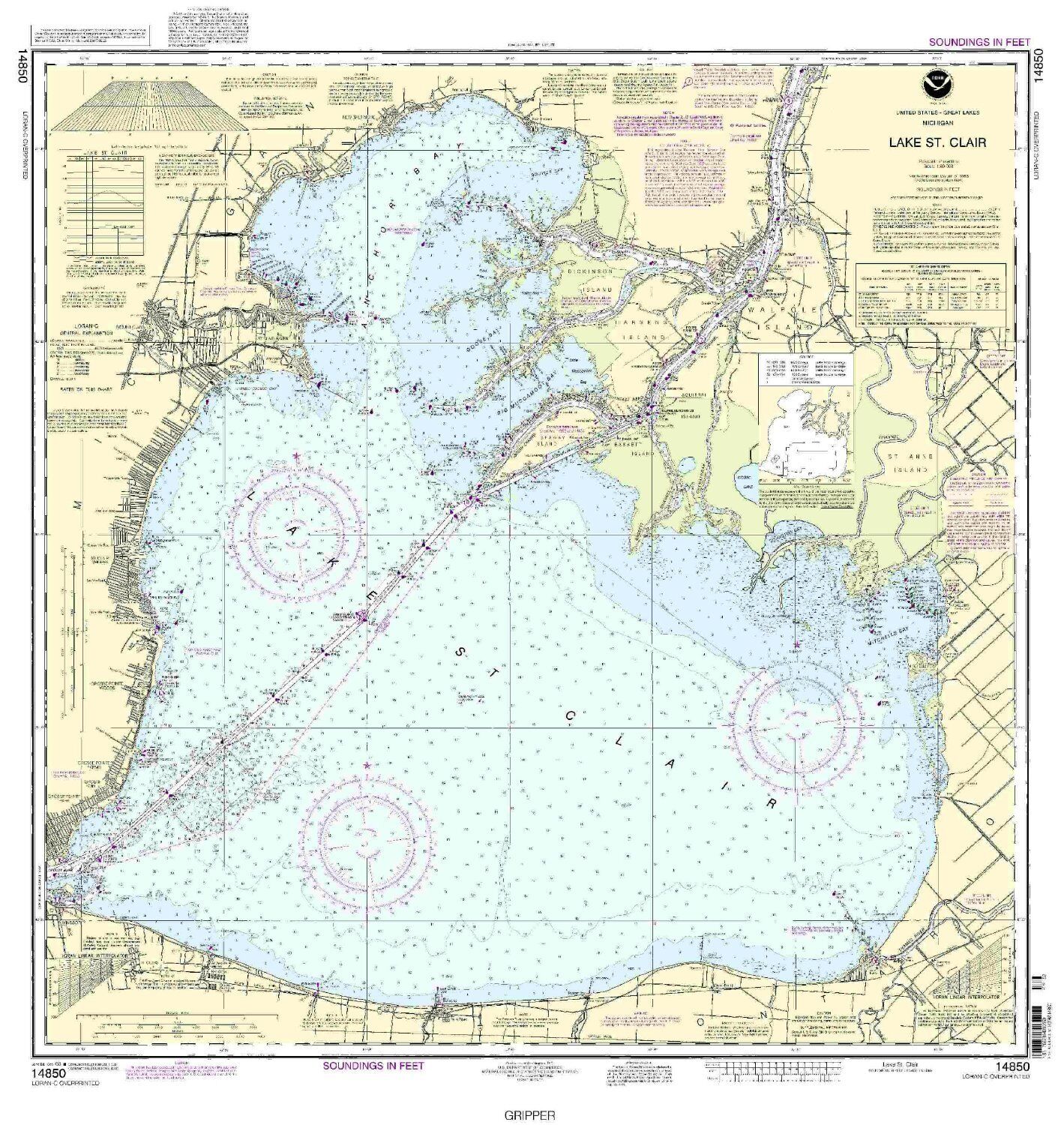 NOAA Chart Lake St. Clair 54th Edition 14850