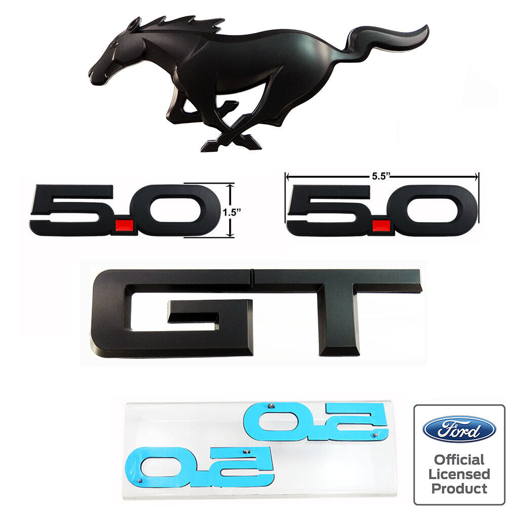 Fits 2015-23 Mustang GT Matte Black Out Emblem Package Ford Officially Licensed 