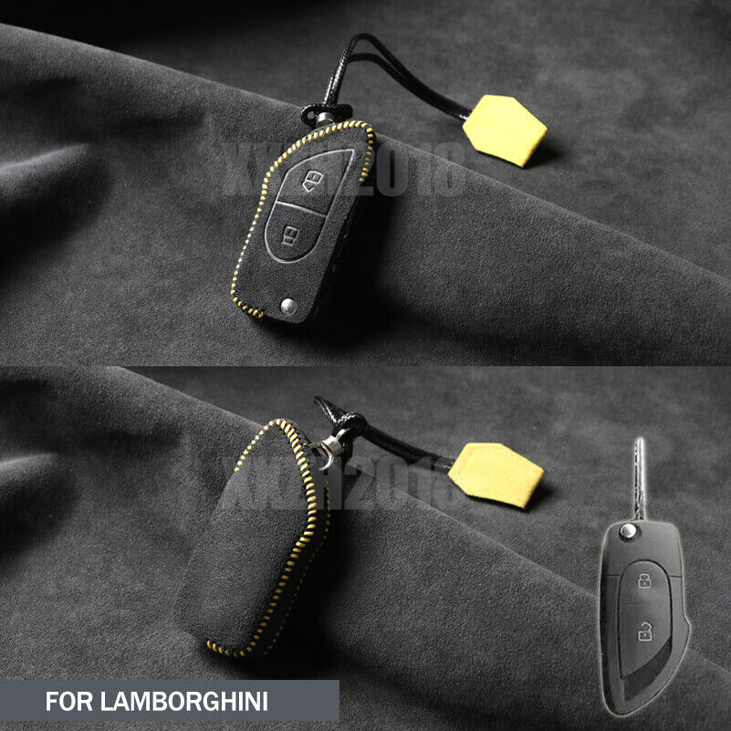 For Lamborghini Murcielago Gallardo Suede Leather Remote Key Case Cover Fob Skin