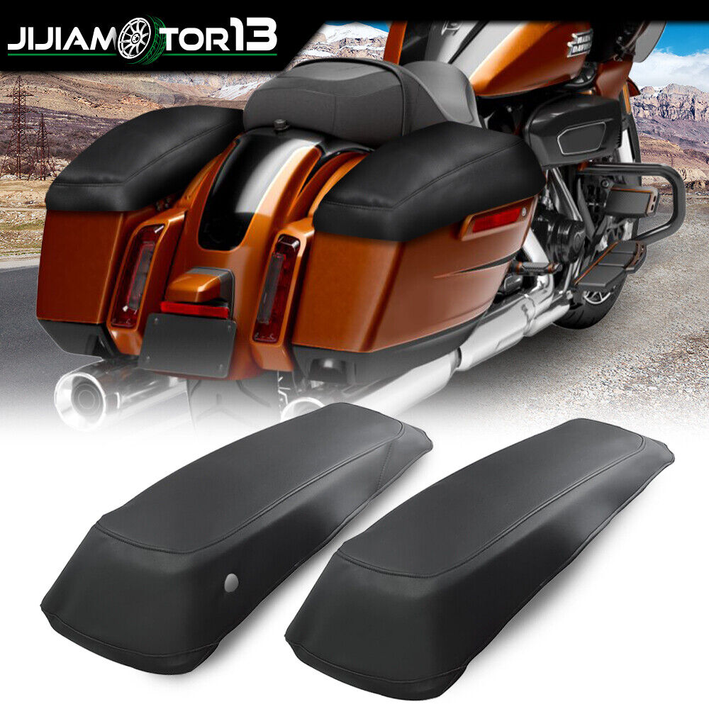 Fit For 14-23 Harley Touring FLH FLT Model 2x SaddleBag Lids Covers PU Leather 