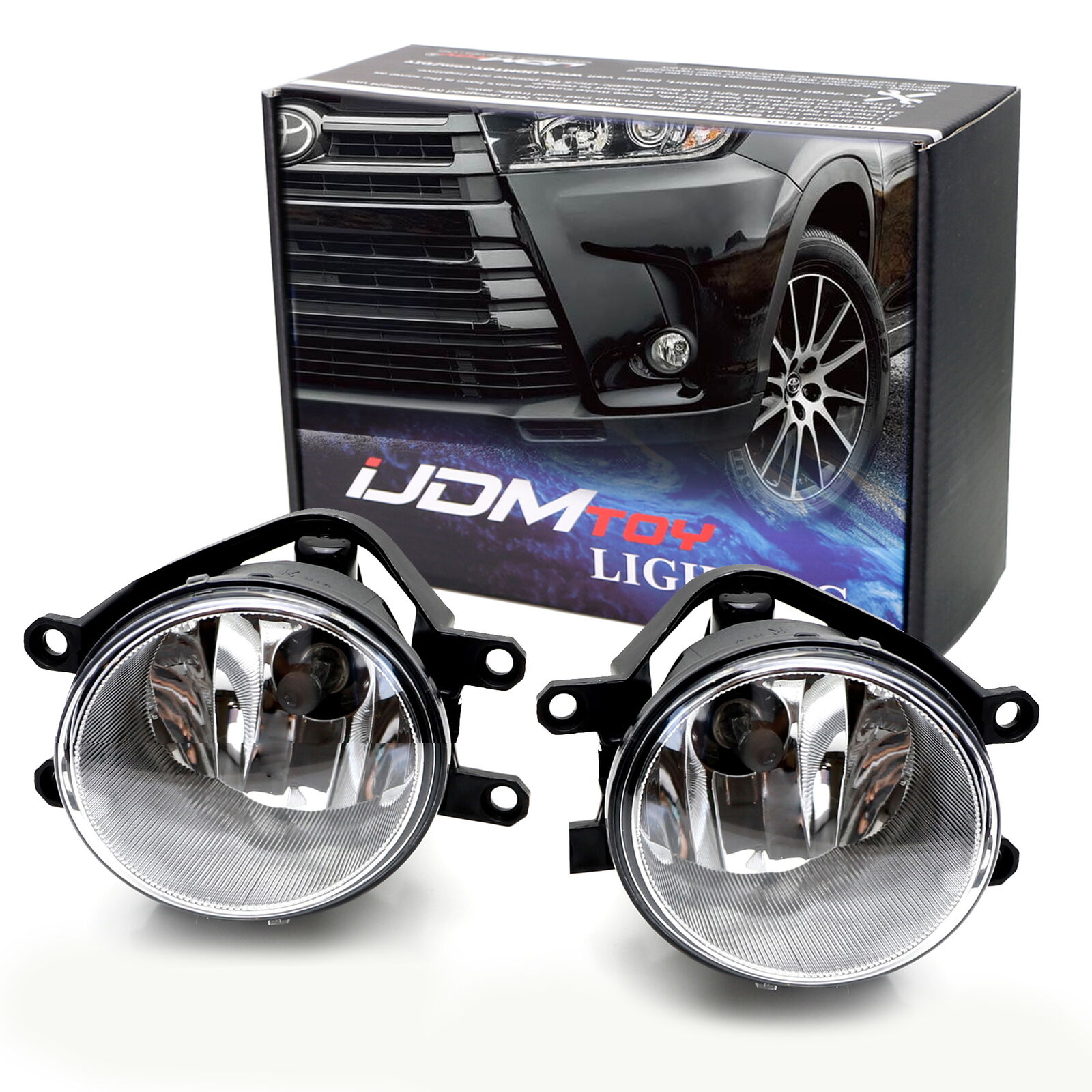 OE-Spec Clear Lens Halogen Fog Lamps For Toyota Camry Highlander Tacoma Tundra..