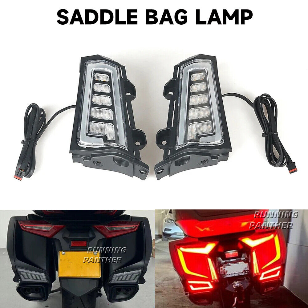 Rear Saddlebag Saddle Bag Turn Signal LED Lights For Honda Goldwing GL1800 2018-
