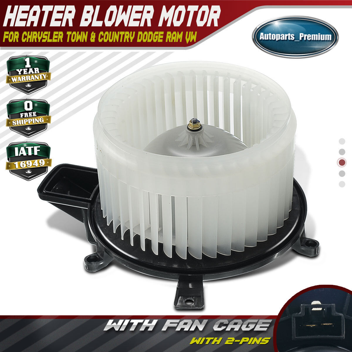 A/C HVAC Heater Blower Motor w/ Fan for Jeep Grand Cherokee Dodge Grand Caravan