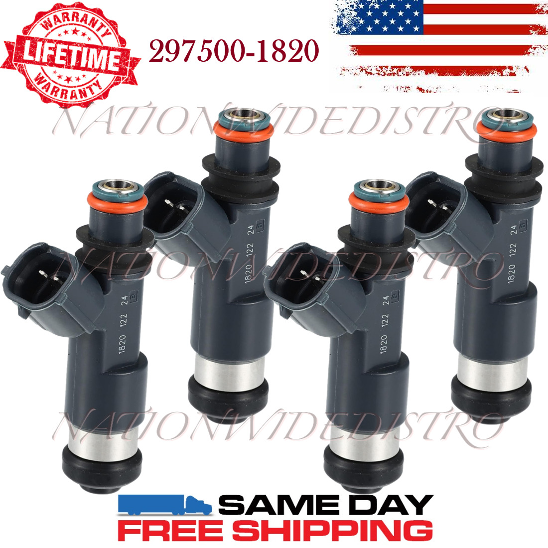 4x OEM Denso Fuel Injectors for 2011-2016 Subaru Forester 2.5L H4 297500-1820